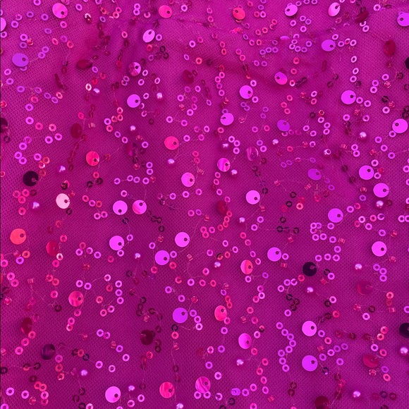 Lucy in the Sky Beaded Sequin mini Dress in Fuchsia - Picture 4 of 6